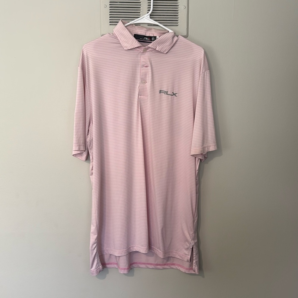 RLX Polo Ralph Lauren Men’s Pink Polo Shirt - Size Large